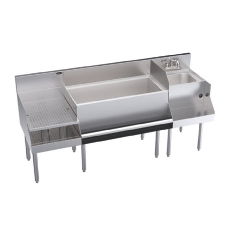 Krowne KR24-W72B-10 Royal Series Underbar Ice Bin/Cocktail Station With Blender Station & Recessed Drainboard