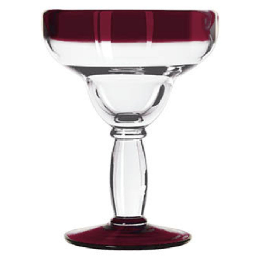 Libbey 92308R Margarita Glass 12 Oz. With Red Rim And Foot