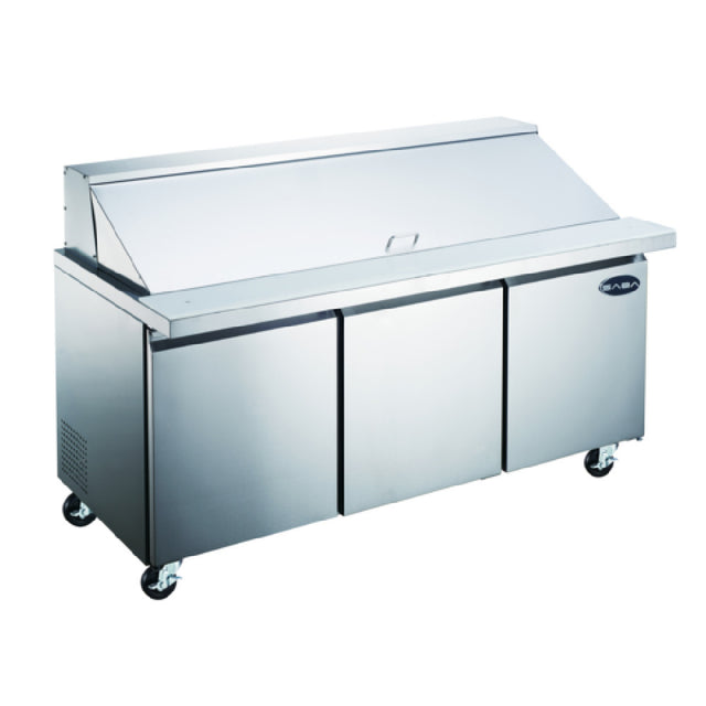 SABA SPS-72-30M Mega-Top Sandwich/Salad Prep Table Three-section 70-3/8" W