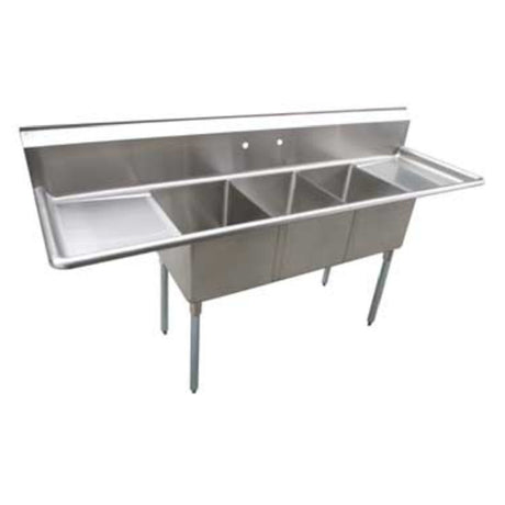 Serv-Ware E3CWP18182-18-V - Serv-Ware - Sinks - 14" Deep Economy Sink 3 Bowl - 90" W X 23.5" D X 45.5" H