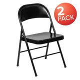 Flash Furniture 2-BD-F002-BK-GG Hercules Series Folding Chair Double Braced Metal