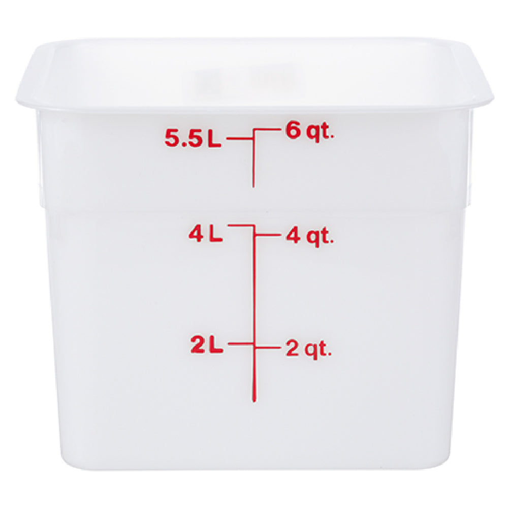 Cambro 6SFSP-148 Container Sq 6qt 148 Poly/white