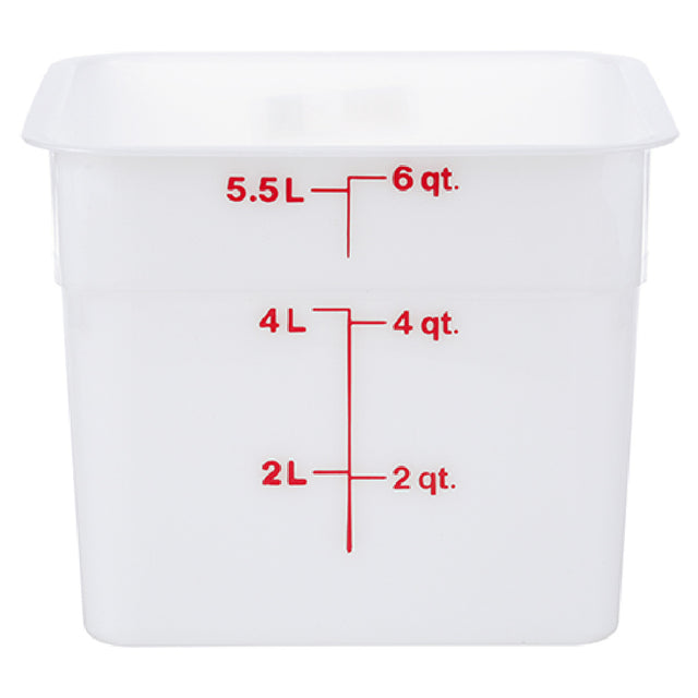 Cambro 6SFSP-148 Container Sq 6qt 148 Poly/white