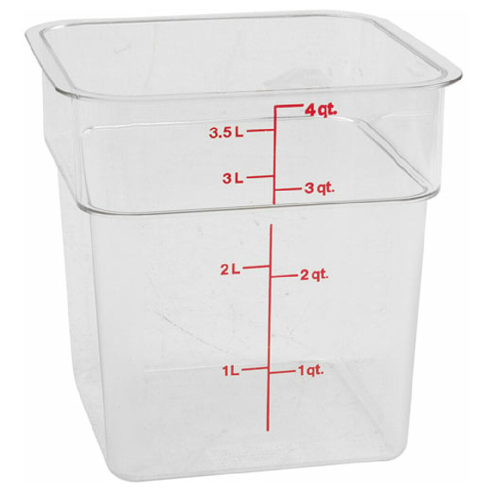 Cambro 4SFSCW Container Sq Clear 4qt