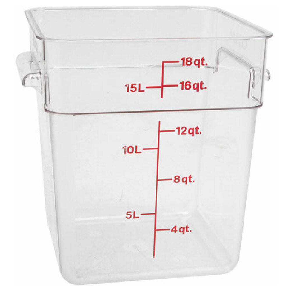 Cambro 18SFSCW Container Sq Clear 18qt