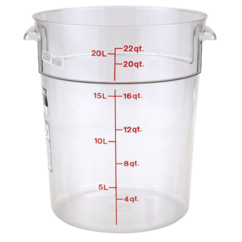 Cambro CAMRFSCW22135 Cntainer Clr Rd 22qt 135