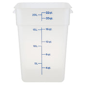 Cambro 22SFSPP Container Sq 22qt Semi Clr