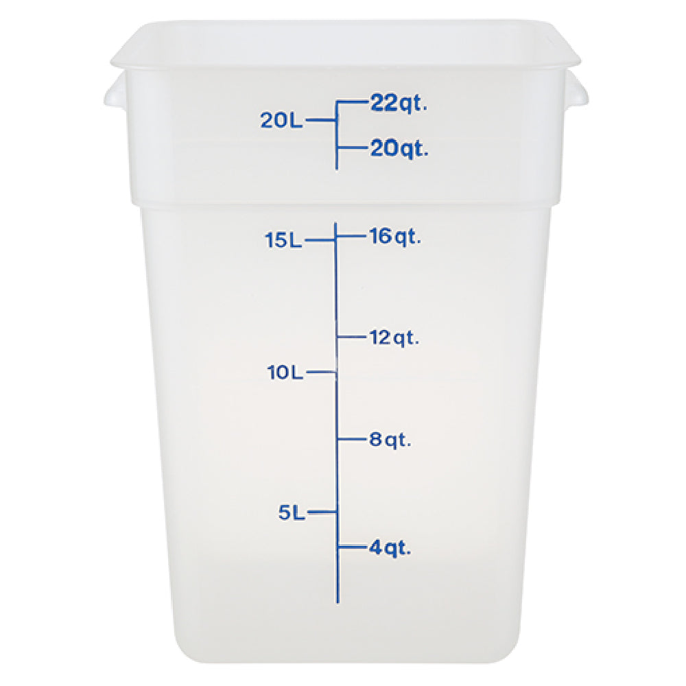 Cambro 22SFSPP-190 Container Sq 22qt Semi Clr