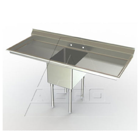 AERO Manufacturing XF1-2116-18LR Delux™ Sink One Compartment With 18" Drainboards On Left & Rights