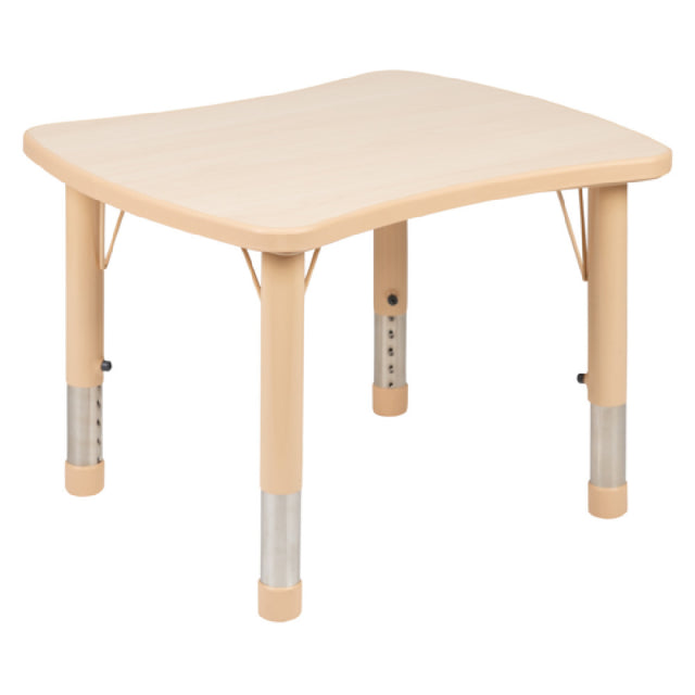 Flash Furniture YU-YCY-098-RECT-TBL-NAT-GG Preschool Activity Table 26-5/8"W X 21-7/8"D X 14-1/2" To 23-1/2" Adjustable Height