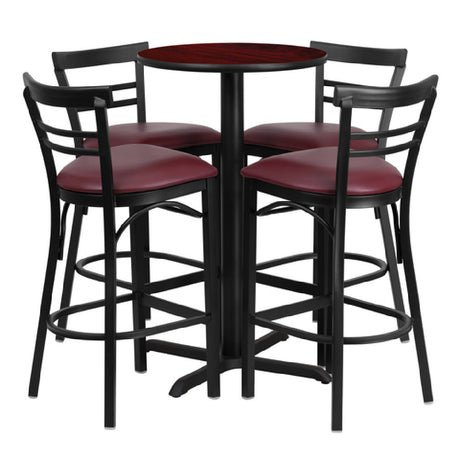 Flash Furniture HDBF1038-GG Table And Bar Stool Set Includes (1) 24" Dia. X 42"H Table