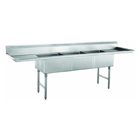 Hubert 99365 - Kratos® 3 Compartment Sink, 117"W X 29"D X 43.75"H, 16 Ga