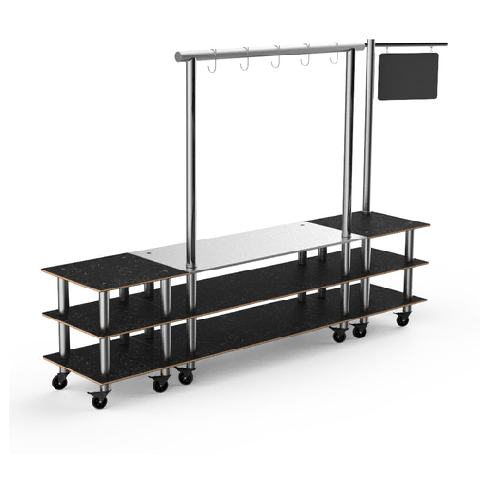 Steelite MGCMLA02MSXW Mogogo Buffet Solutions Modular Pro Salsa Bar Station 3-tier