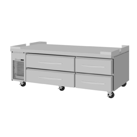 Turbo Air PRCBE-72R-N-FT PRO Series Refrigerated Chef Base Two-section 72-1/8"L X 33-1/2"D X 21-3/8"H