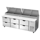 Beverage Air DPD93HC-6 Pizza Top Refrigerated Counter Three-section 93"W