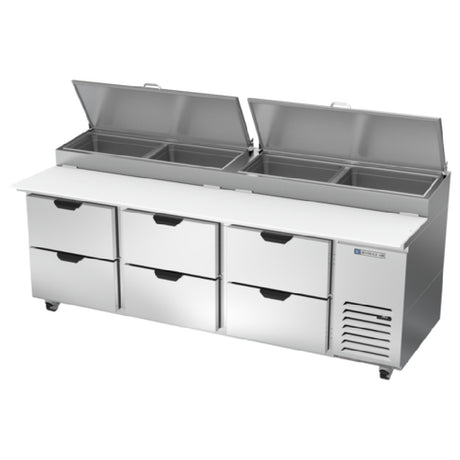 Beverage Air DPD93HC-6 Pizza Top Refrigerated Counter Three-section 93"W