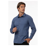 Chef Works SES02-BLU-XL Men's Seville Shirt Stretch Fabric Snap Front Closure