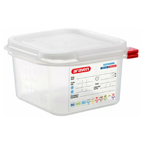 Carlisle 03024 Araven Food Storage Container 1.9 Qt. 6-15/16" X 6-3/8" X 4"