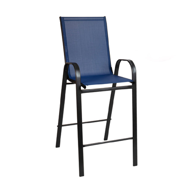 Flash Furniture 2-JJ-092H-NV-GG Brazos Series Stacking Patio Barstool 352 Lb. Weight Capacity