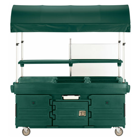 Cambro KVC854C519 CamKiosk® Cart With 4 Pan Wells And Kentucky Green Canopy 85-1/8" X 33-1/2" X 94"