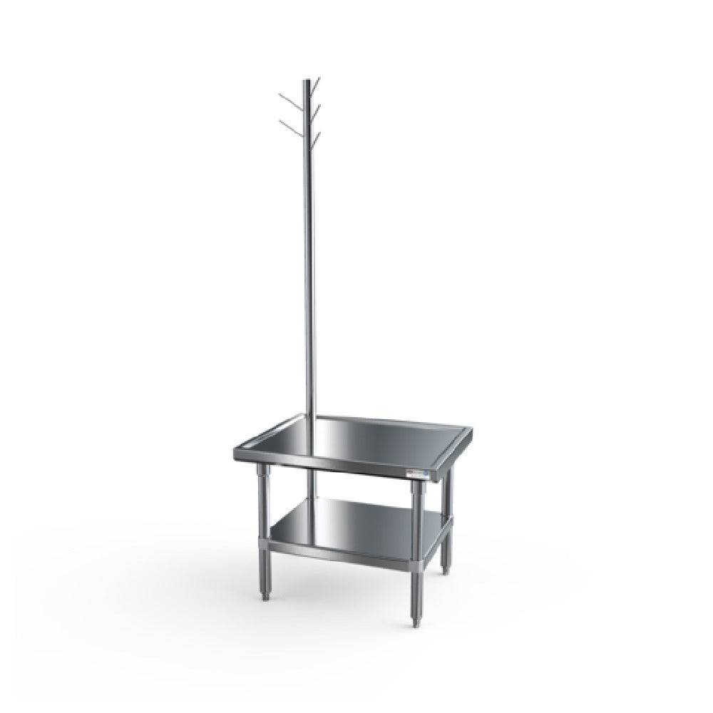 NBR Equipment MSS-3030UR Mixer Stand 30"W X 30"D X 24"H 14ga T304 Marine Edges Top