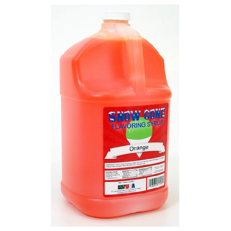 Winco 72011 Benchmark Snow Cone Syrup 1 Gallon Orange