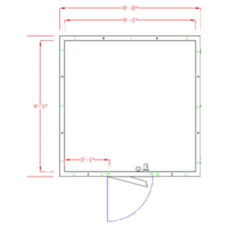 American Panel 10X10F-I Walk-In Freezer 7'-6" H X 9'-8" W X 9'-8" D Indoor