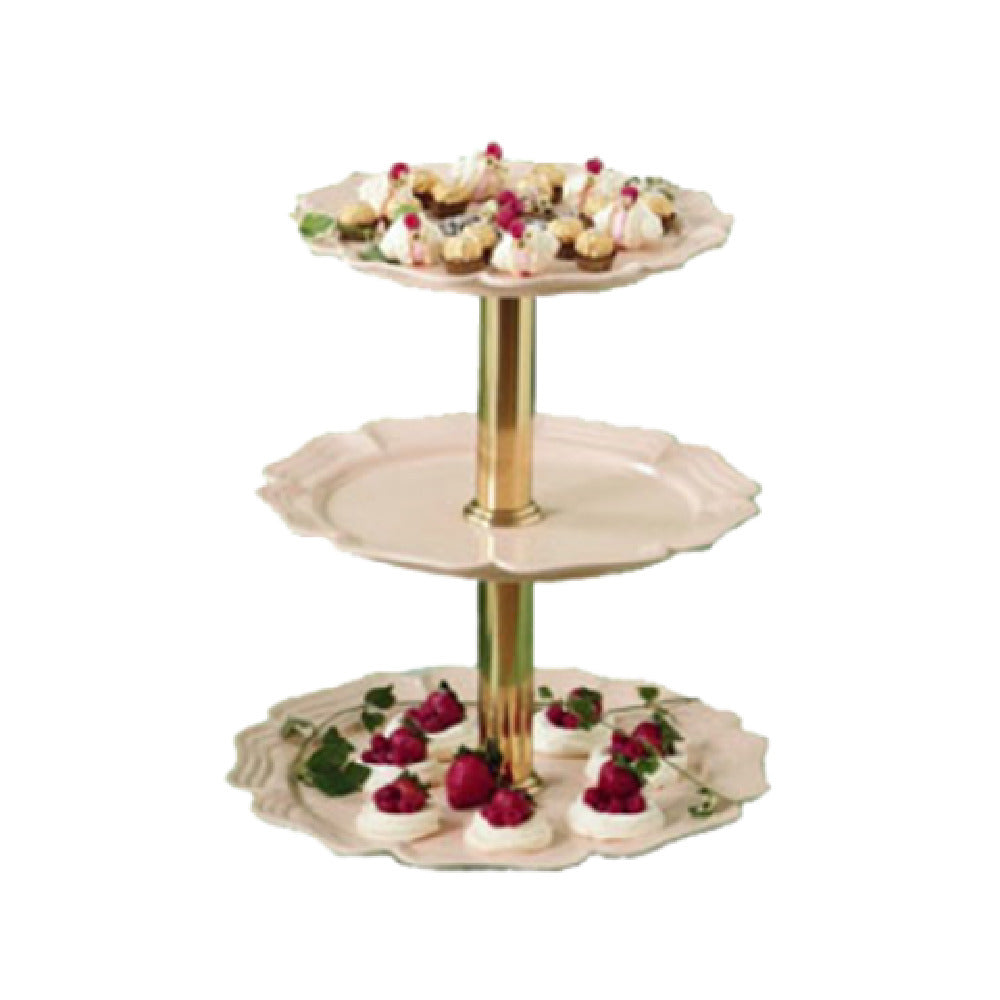 Bon Chef 2062TTSMOKEGRA - Queen Anne Display Stand, 3-tier, 20" Dia. X 20" H