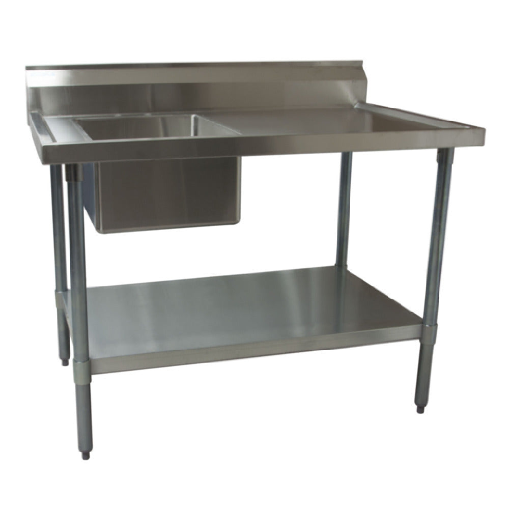 BK Resources BKMPT-3048S-LHD Work Table With Prep Sink Sink On Left 48"W X 30"D