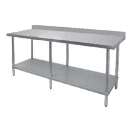 GSW USA WT-PB2460W Premium Work Table 60"W X 24"D X 35"H 16 Gauge Stainless Steel Sound Deadened Top With 4" Backsplash