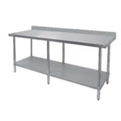 GSW USA WT-EB2496 Economy Work Table 96"W X 24"D X 35"H 16/430 Stainless Steel Top With 1-1/2"H Rear Up-turn