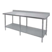 GSW USA WT-PB3072 Premium Work Table 72"W X 30"D X 35"H 16/304 Gauge Stainless Steel Sound Deadened Top With 4" Backsplash