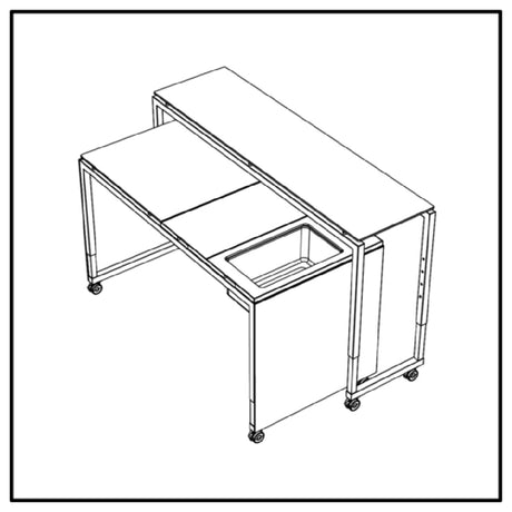 Bauscher Hepp VE-86006 - Venta® Mobile Bar, (set Of Two Tables) On Castors With Integrated Height Adjustment