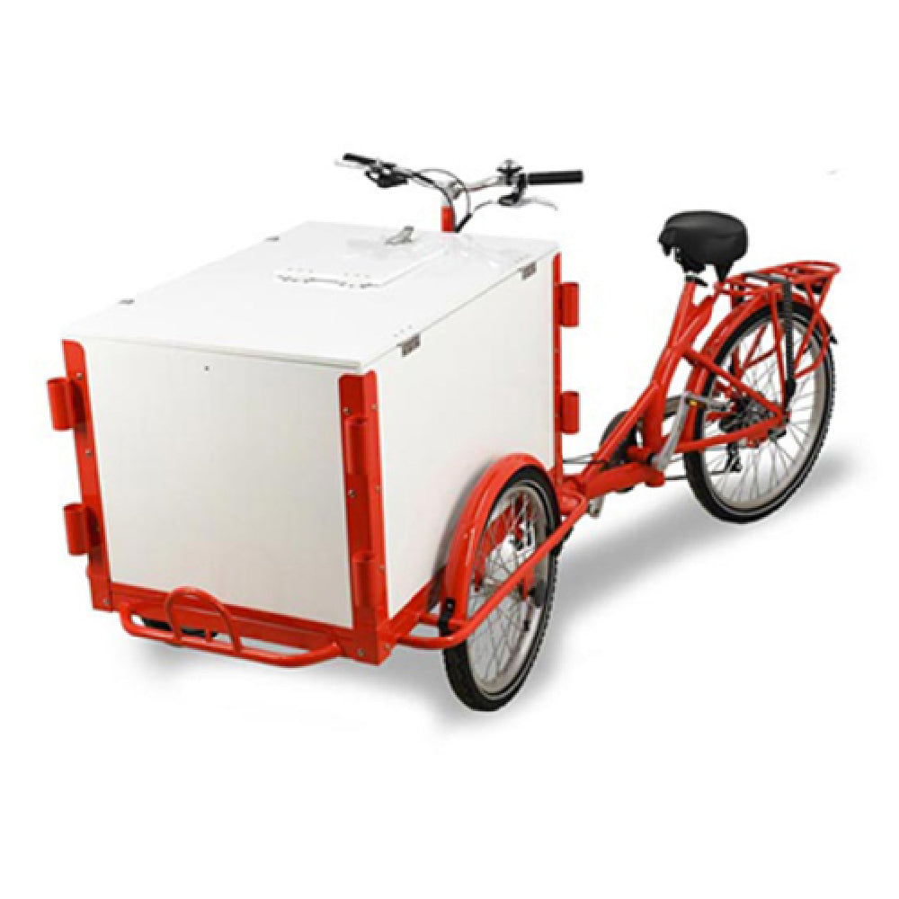 Omcan 46659 (46659) Ice Cream Tricycle Front Load White Wooden Box