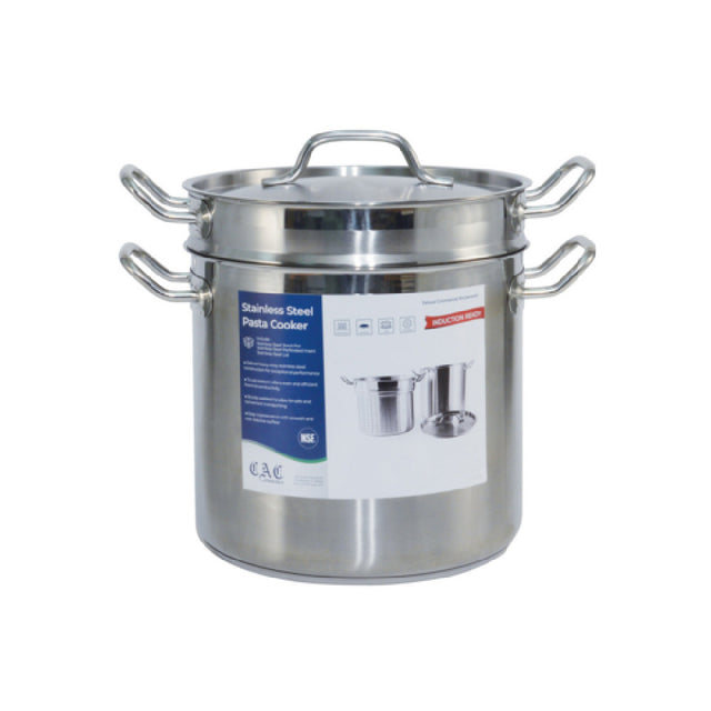 CAC China SPDB-12 Pasta Cooker 12 Qt. 9-1/2" X 7-1/2" (6-3/4"H Insert) With Lid