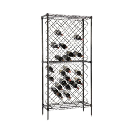 1880 Hospitality FDWR82BK Focus Foodservice Display Cradle Wire Wine Rack Includes (2) FWBR45BK Modules