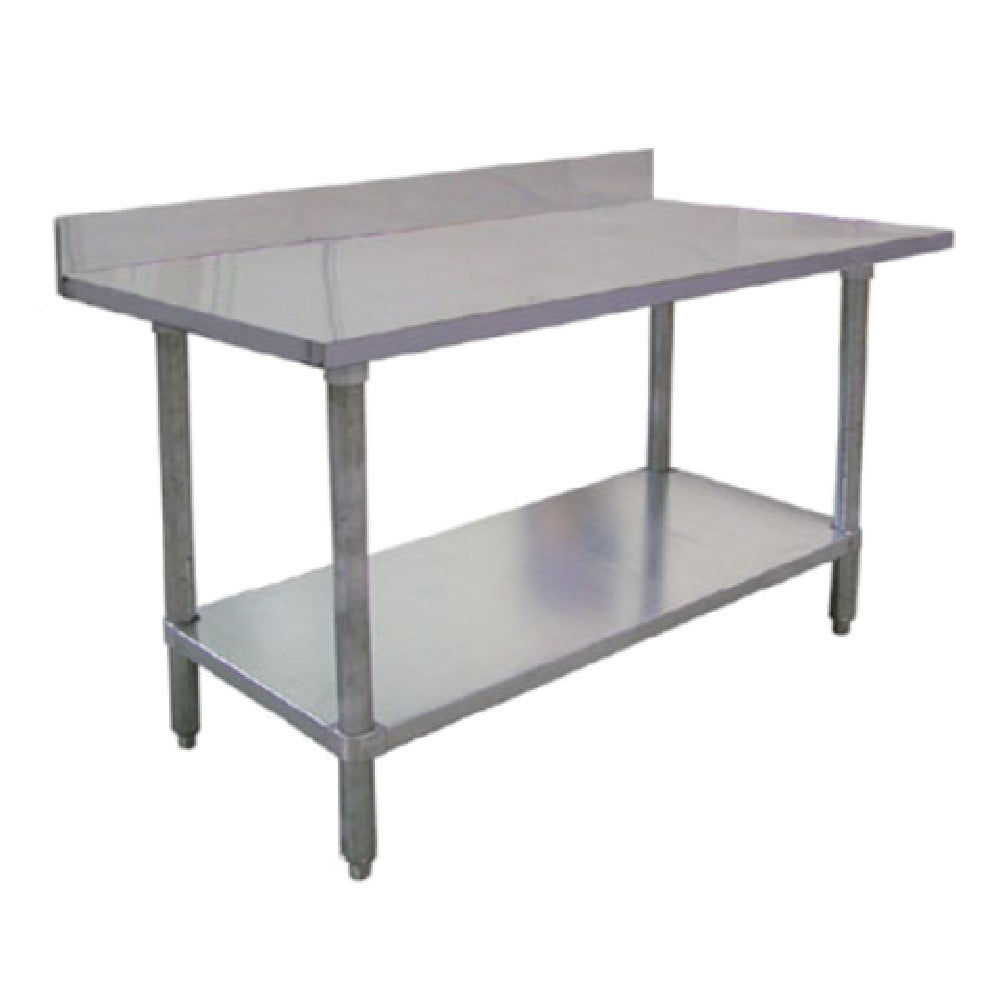 Omcan 23804 (23804) Elite Series Work Table 60"W X 30"D X 38"H 18/430 Stainless Steel Top With 4" Backsplash