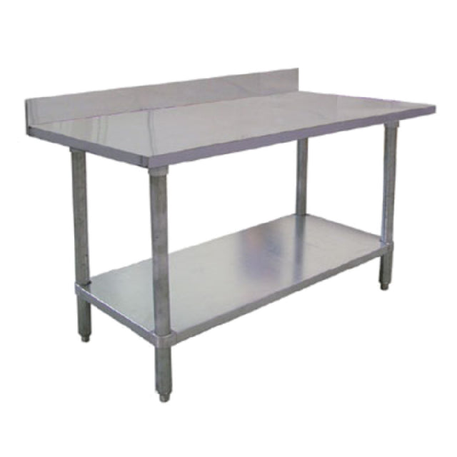 Omcan 23805 (23805) Elite Series Work Table 72"W X 30"D X 38"H 18/430 Stainless Steel Top With 4" Backsplash