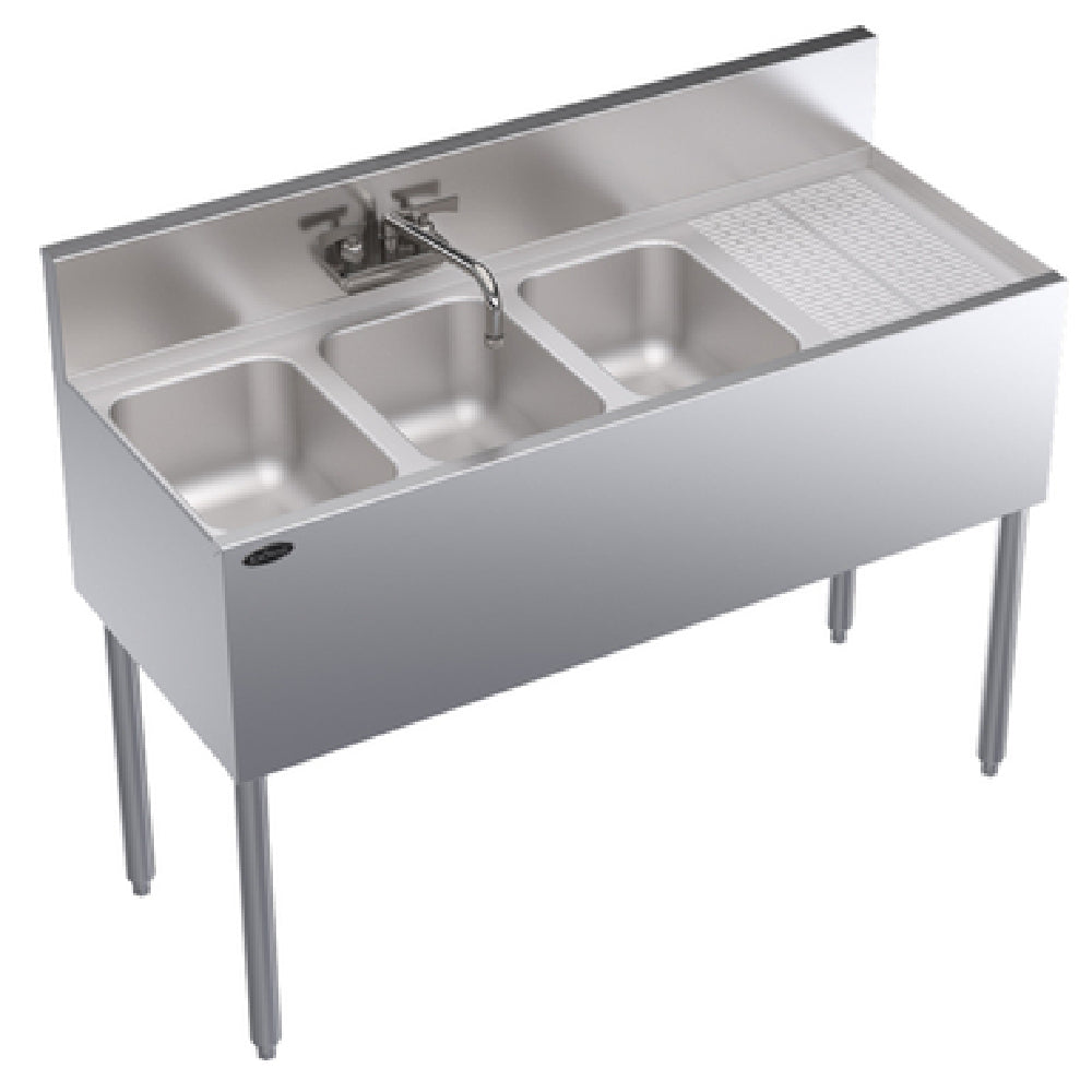 Krowne KR19-43L Royal Series Underbar Sink Unit Three Compartment 48"W X 19"D