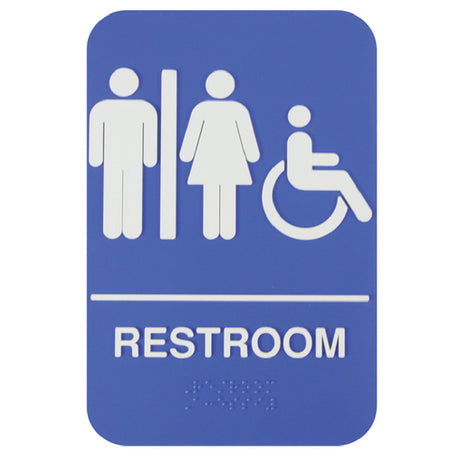 Thunder Group PLIS6960BL Information Symbol Sign 6" X 9" "Restroom/Accessible"