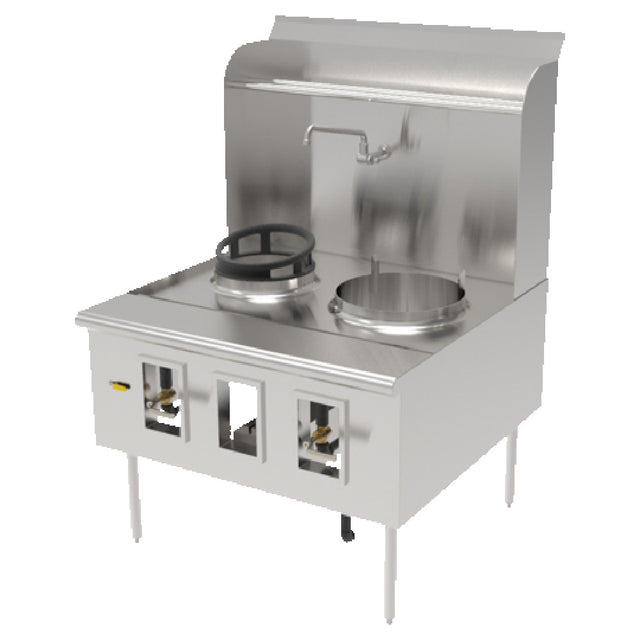 GSW USA ARE-2-22-22 Chinese Wok Range (2) 22" Hole/burner 14 Gauge Stainless Steel Top