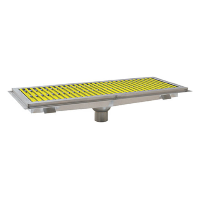 Eagle FT-1224-FG-X Floor Trough 24"W X 12"D Yellow Fiberglass Subway-style Grating With Non-slip Surface