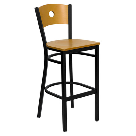 Flash Furniture XU-DG-6F6B-CIR-BAR-NATW-GG Hercules Series Restaurant Bar Stool