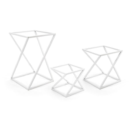 FOH BRI005WHI28 B³ Buffet Building Blocks® Twist Display Riser Set Of 3 (1) 5-3/4"W X 5-3/4"D X 5-1/2"H