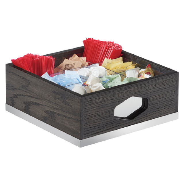 Cal Mil 3809-87 Cinderwood Condiment Organizer 12"W X 12"D X 6"H Square