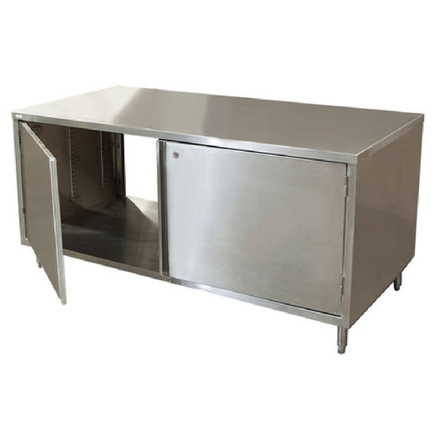 BK Resources CST-3672HL2 Dual Access Chef Table Cabinet Base With Hinged Doors & Locks On Both Sides