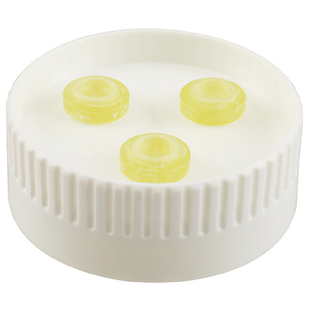 Franklin Machine Products 280-2257 FIFO Triple Valve Bottle Dispensing Caps 3-1/4" OD Plastic