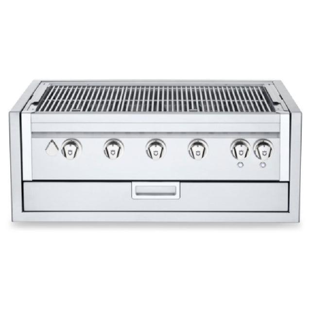 Crown Verity IBI36-GO-FLT Infinite Series 36" Built-In Outdoor Charbroiler Grill (5) 14750 BTUH Stainless Steel Burners