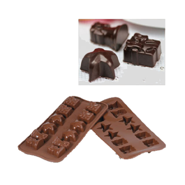 Louis Tellier SCG06 Silikomart Chocolate Mold Christmas Makes (12) 0.24 To 0.30 Oz. Pieces