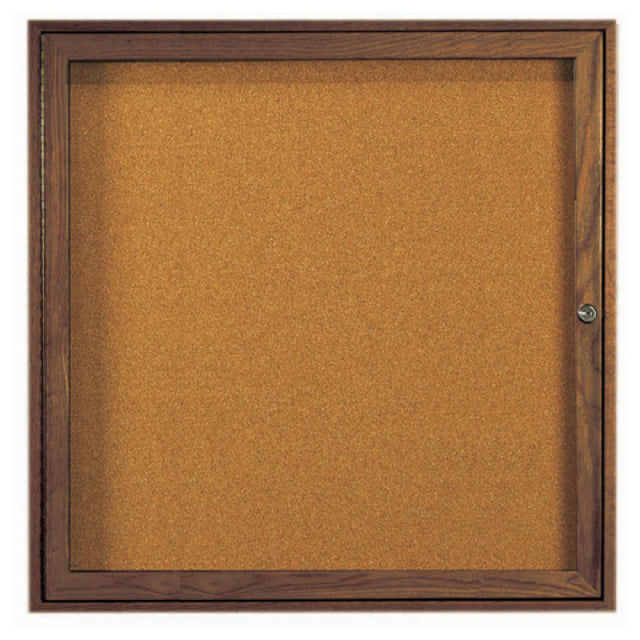 Aarco WBC3636R Red Oak Bulletin Board 36"W X 36"H Enclosed